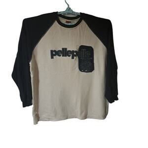 Pellepelle Mens Pullover Crew Neck Sweatshirt White Blue ‎ Sz 3XL 100% Cotton